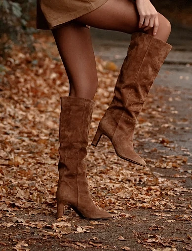 Жіночі чоботи MIRATON велюрові бежеві(203-25111Y-01-1) - фото 8 - Miraton