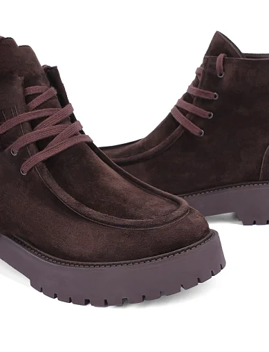 Женские ботинки Attizzare велюровые коричневые - фото 5 - Miraton