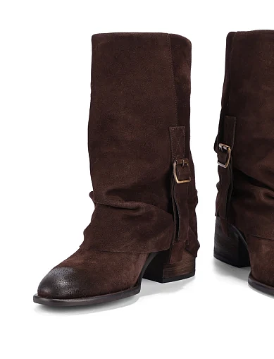 Женские ботинки MIMMU замшевые коричневые - фото 2 - Miraton