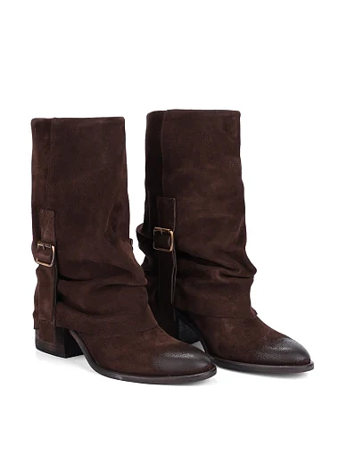 Женские ботинки MIMMU замшевые коричневые - фото 3 - Miraton