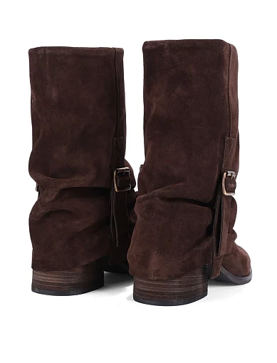 Женские ботинки MIMMU замшевые коричневые - фото 4 - Miraton