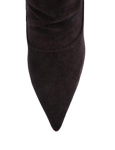 Женские ботфорты велюровые коричневые - фото 4 - Miraton