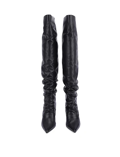 Жіночі ботфорти MIRATON шкіряні чорні(206-24205-705) - фото 2 - Miraton