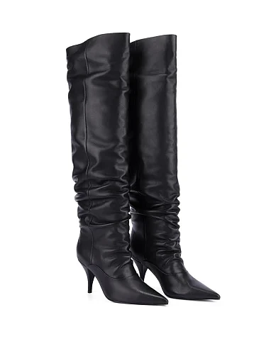 Жіночі ботфорти MIRATON шкіряні чорні(206-24205-705) - фото 3 - Miraton