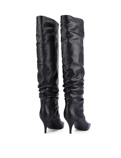 Жіночі ботфорти MIRATON шкіряні чорні(206-24205-705) - фото 4 - Miraton