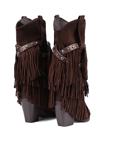 Жіночі черевики MIRATON замшеві коричневі(XD2128) - фото 4 - Miraton