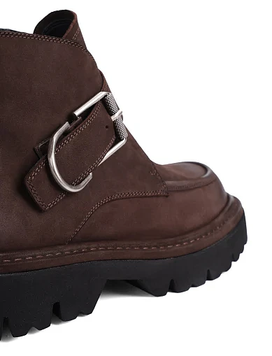 Жіночі черевики MIRATON з нубуку коричневі(2451A-512-4) - фото 2 - Miraton