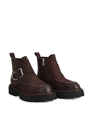 Жіночі черевики MIRATON з нубуку коричневі(2451A-512-4) - фото 3 - Miraton