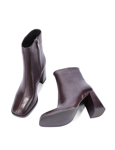 Женские ботинки MIRATON кожаные коричневые - фото 5 - Miraton