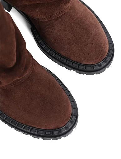 Женские ботинки MIRATON велюровые коричневые - фото 5 - Miraton