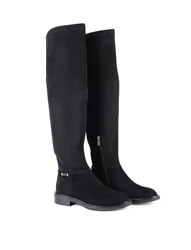 Женские ботфорты Attizzare велюровые черные - фото 3 - Miraton