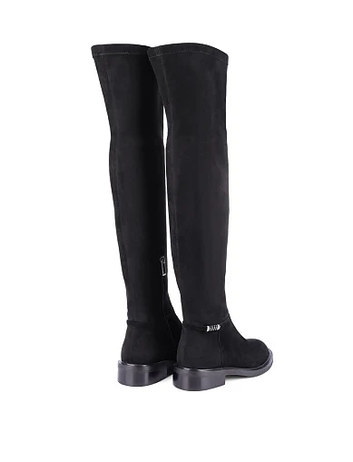 Женские ботфорты Attizzare велюровые черные - фото 4 - Miraton