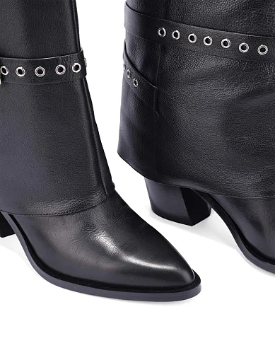 Жіночі чоботи MIRATON шкіряні чорні(385H-1555-N538) - фото 6 - Miraton