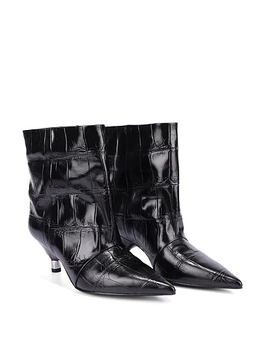 Женские ботинки MIRATON кожаные черные - фото 4 - Miraton