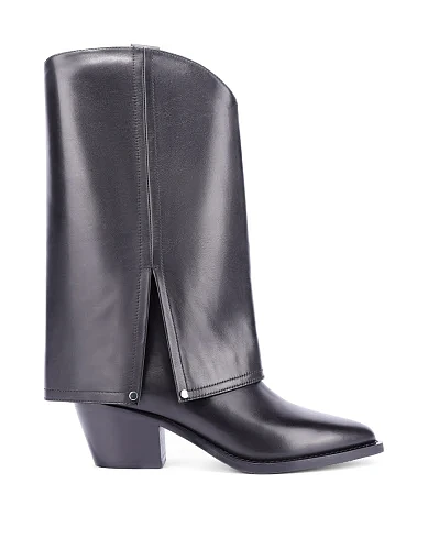 Жіночі чоботи MIRATON шкіряні чорні(5103H-1101-N04) - фото 1 - Miraton