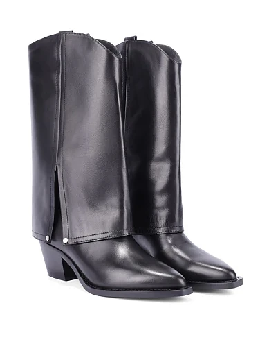 Жіночі чоботи MIRATON шкіряні чорні(5103H-1101-N04) - фото 3 - Miraton