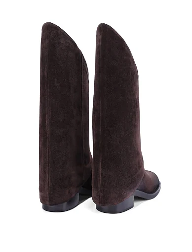 Женские сапоги MIRATON велюровые коричневые - фото 4 - Miraton