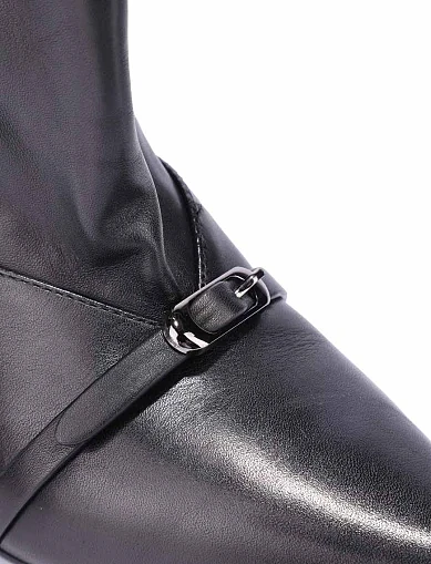 Женские сапоги MIRATON кожаные черные - фото 3 - Miraton