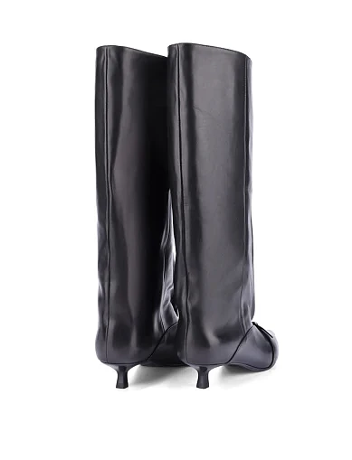 Женские сапоги MIRATON кожаные черные - фото 5 - Miraton