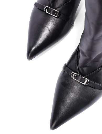 Женские сапоги MIRATON кожаные черные - фото 6 - Miraton