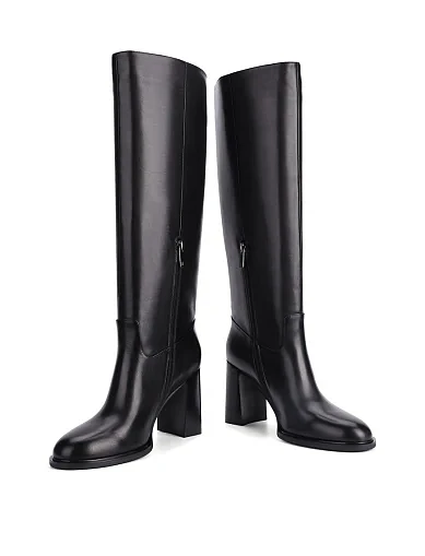 Женские сапоги MIRATON кожаные черные - фото 2 - Miraton