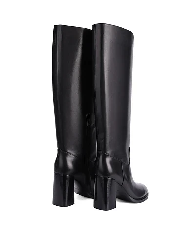 Женские сапоги MIRATON кожаные черные - фото 4 - Miraton