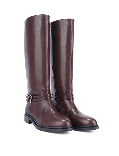 Женские сапоги Attizzare кожаные коричневые - фото 3 - Miraton