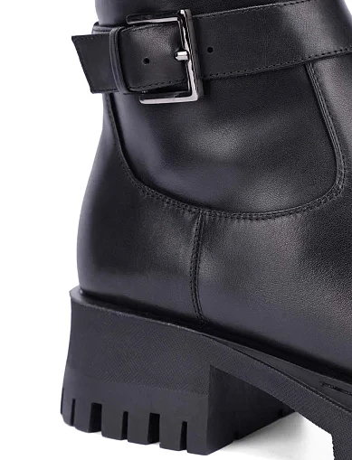 Женские ботфорты кожаные черные - фото 5 - Miraton