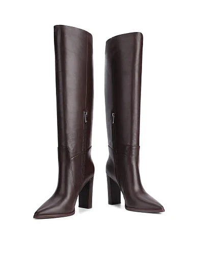 Женские сапоги MIRATON кожаные коричневые - фото 2 - Miraton