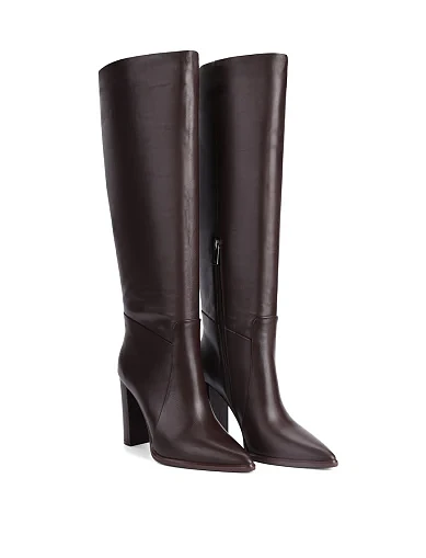 Женские сапоги MIRATON кожаные коричневые - фото 3 - Miraton