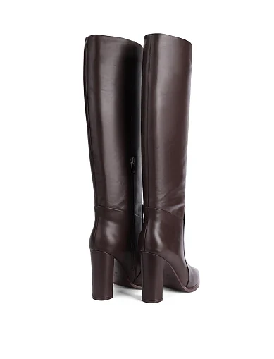 Женские сапоги MIRATON кожаные коричневые - фото 4 - Miraton