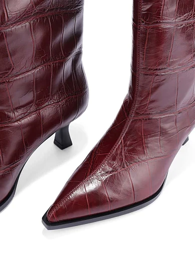 Жіночі черевики MIRATON шкіряні бордові(883H-0820-N536) - фото 5 - Miraton