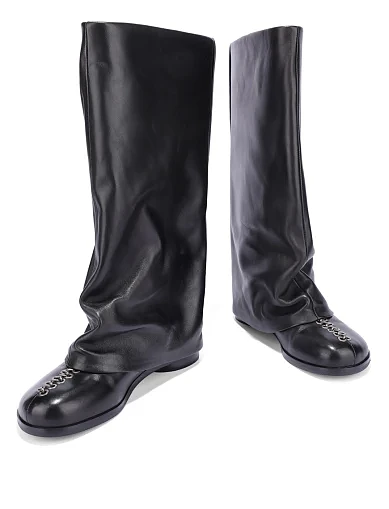 Женские сапоги MIRATON кожаные черные - фото 3 - Miraton