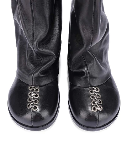 Женские сапоги MIRATON кожаные черные - фото 6 - Miraton