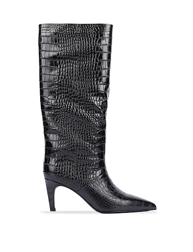 Жіночі чоботи MIRATON шкіряні чорні(G012-1420Q) - фото 2 - Miraton