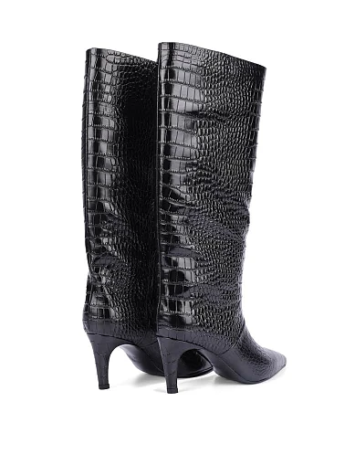 Жіночі чоботи MIRATON шкіряні чорні(G012-1420Q) - фото 5 - Miraton