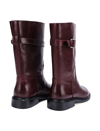 Женские ботинки MIRATON кожаные бордовые - фото 4 - Miraton