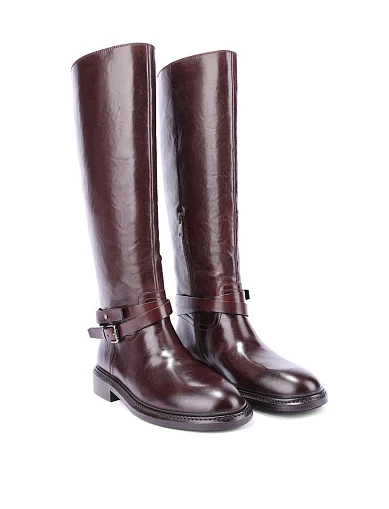 Жіночі чоботи MIRATON шкіряні коричневі(G016-1621) - фото 3 - Miraton