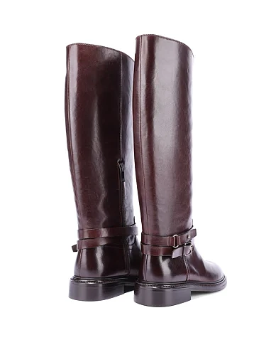 Жіночі чоботи MIRATON шкіряні коричневі(G016-1621) - фото 4 - Miraton