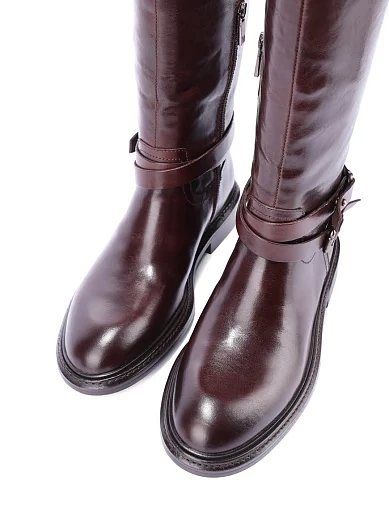 Жіночі чоботи MIRATON шкіряні коричневі(G016-1621) - фото 5 - Miraton