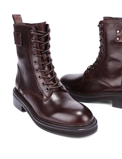 Жіночі черевики Attizzare з масляної шкіри коричневі(G0211-610) - фото 2 - Miraton