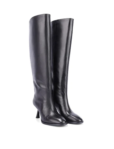 Женские сапоги кожаные черные - фото 3 - Miraton