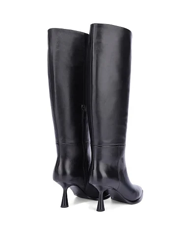 Женские сапоги кожаные черные - фото 5 - Miraton