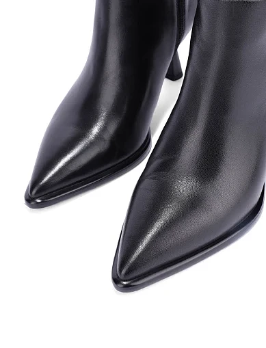 Женские сапоги кожаные черные - фото 6 - Miraton