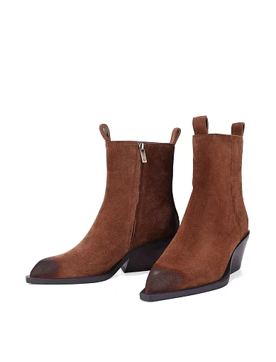 Женские ботинки MIRATON велюровые коричневые - фото 3 - Miraton