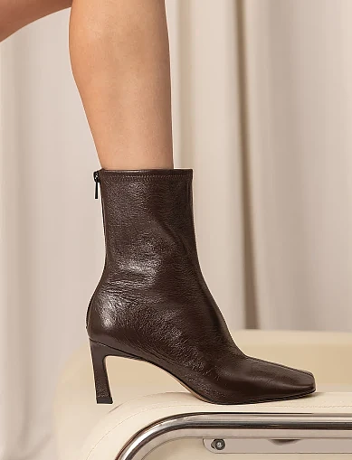 Женские ботинки MIRATON кожаные коричневые - фото 7 - Miraton