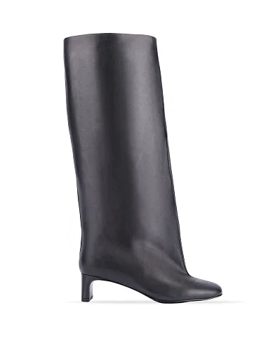 Женские сапоги кожаные черные - фото 1 - Miraton