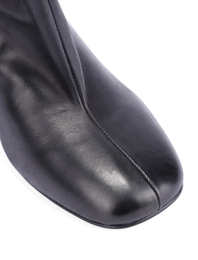 Женские сапоги кожаные черные - фото 2 - Miraton