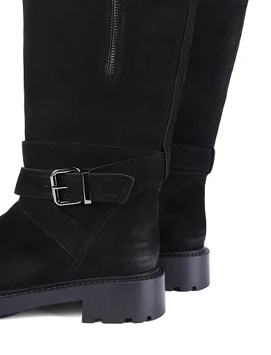 Женские ботинки MIRATON из нубука черные - фото 2 - Miraton