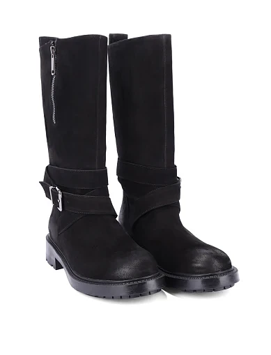 Женские ботинки MIRATON из нубука черные - фото 3 - Miraton